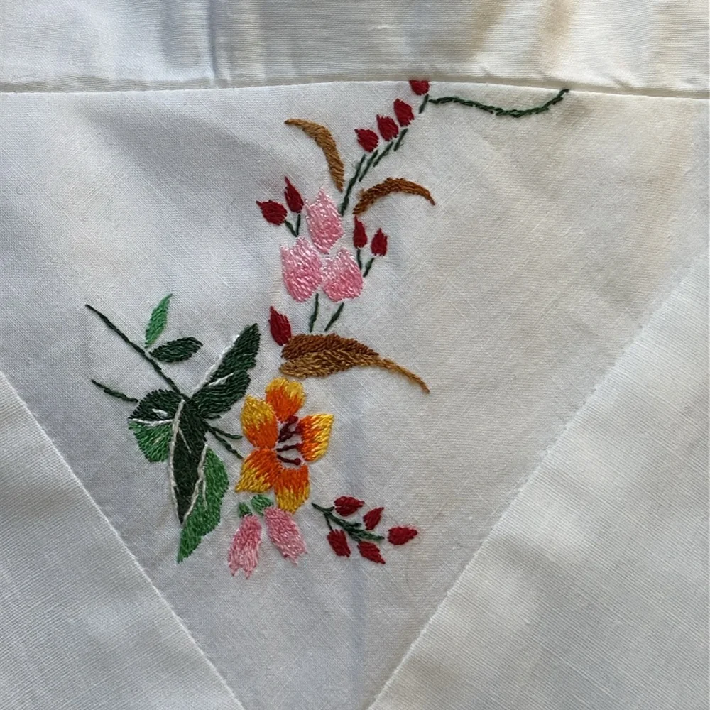 Vintage 1976 Young Edwardian White Cotton Maxi Sundress, Floral Embroidery, EUC - Picture 14 of 15